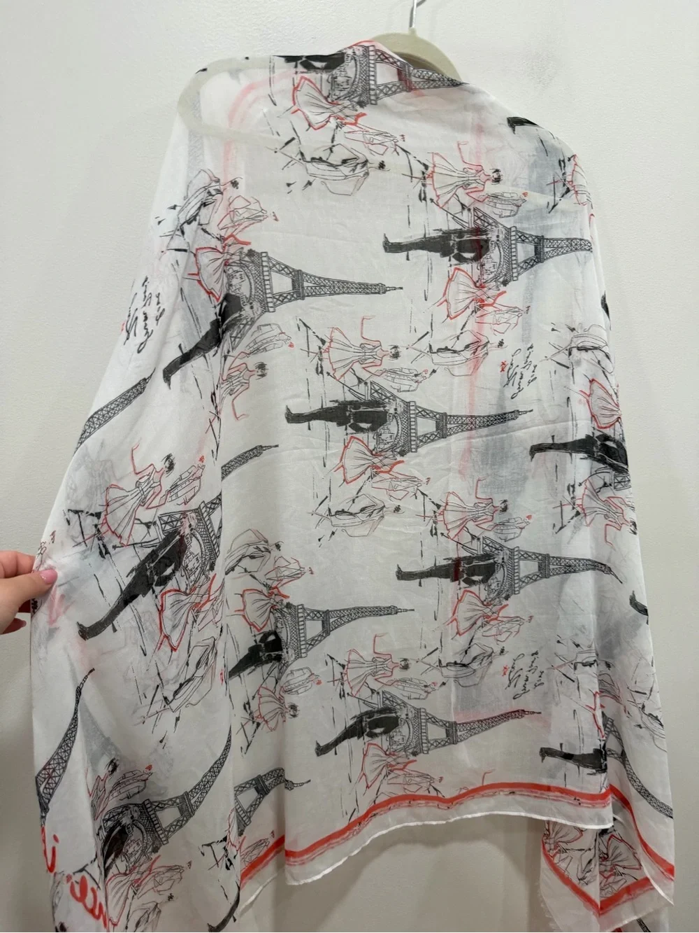 Karl Lagerfeld Paris Eiffel Tower Sketch Print Wrap Scarf Shawl 72x36
